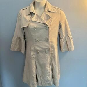 ATMOSPHERE Beige Khaki Pleated Lightweight Jacket Coat Sz 12